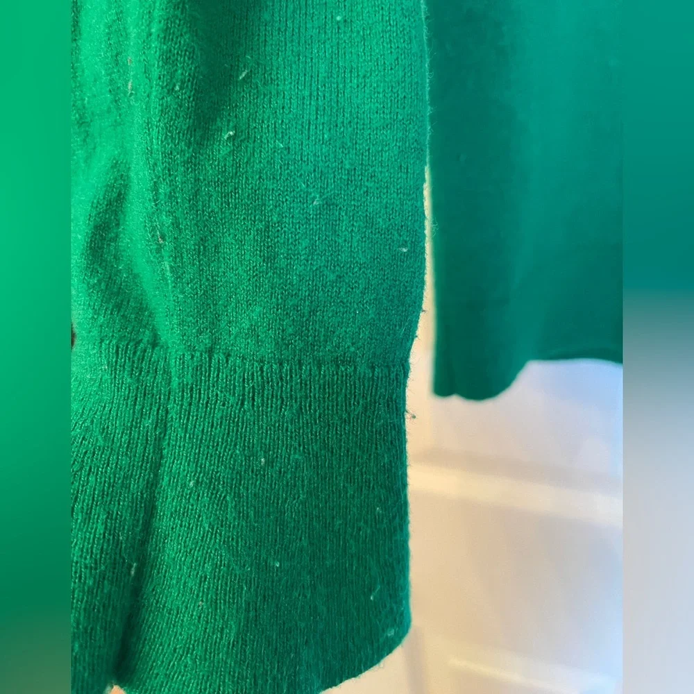 Talbots Green Knit Sweater‎ Bell Sleeves Back Button | Size M